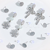 32Pcs Hammered Brass Stud Earring Findings KK-BBC0023-13-7