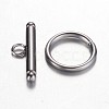 Non-Tarnish 201 Stainless Steel Toggle Clasps X-STAS-D438-31-1