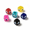 Resin Evil Eye European Beads X-RESI-A021-M-1
