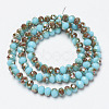 Electroplate Opaque Solid Color Glass Beads Strands EGLA-A034-P6mm-J03-2