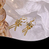 Flower Alloy Crystal Rhinestone Tassel Dangle Earrings FS-WG038B8-01-3