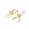 Bowknot Brass Micro Pave Cubic Zirconia Hoop Earrings EJEW-L270-009G-2