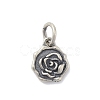 925 Sterling Silver Flower Charms with Jump Rings and 925 Stamp STER-M021-02AS-02-1