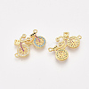 Brass Micro Pave Cubic Zirconia Links ZIRC-T008-03G-2