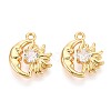 Brass Micro Pave Cubic Zirconia Charms X-KK-N263-94A-G-1