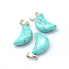 Moon Dyed Synthetic Turquoise Pendants G-Q369-10-2