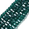 Faceted(32 Facets) Electroplate Glass Bead Strands X-EGLA-R015-4mm-13-1