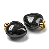 Natural Black Stone Pendants G-I311-A19-G-01-3