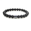 Natural Obsidian Round Beaded Stretch Bracelets for Men Women FS-WG77712-09-1