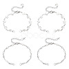 4Pcs 2 Styles 304 Stainless Steel Star & Rhombus Link Chain Bracelet Making AJEW-TADJ00008-1