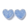 Drusy Heart Resin Rhinestone Beads RESI-C038-01F-1