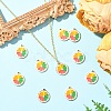 10PCS 10Pcs Fruit 304 Stainless Steel Enamel Charms STAS-YW0003-17G-4
