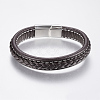 Braided Leather Cord Bracelets BJEW-H561-07F-1