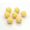 Chunky Resin Rhinestone Bubblegum Ball Beads RESI-S256-20mm-SAB10-1