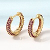 Brass Micro Pave Cubic Zirconia Hoop Earrings KK-CBA8324-24G-02-3