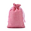 Polyester Imitation Burlap Packing Pouches Drawstring Bags ABAG-R004-14x10cm-04-4