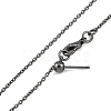 1mm Rack Plating Brass Cable Chain Adjustable Slider Necklaces for Women Men MAK-L044-55B-1