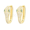 Brass Micro Pave Cubic Zirconia Hoop Earrings KK-CBAD104-04G-G-5