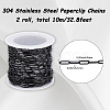10M 304 Stainless Steel Paperclip Chains CHS-SC0001-11-2