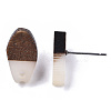 Opaque Resin & Walnut Wood Stud Earring Findings MAK-N032-010A-B04-4