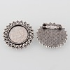Vintage Alloy Flower Brooch Cabochon Bezel Settings X-PALLOY-O038-21AS-1