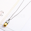 Medical Theme Pill Shape 304 Stainless Steel Pendant Necklaces with Cable Chains JS1441-1-3