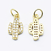 Brass Micro Pave Cubic Zirconia Charms ZIRC-G130-26G-01-NR-2