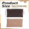 2Pcs 2 Colors PU Leather Zipper Pouches ABAG-LP0001-83C-2
