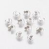 Brass Crimp Beads Covers X-KK-G016-S-NF-1