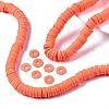 Flat Round Handmade Polymer Clay Beads CLAY-R067-10mm-12-5