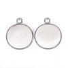 304 Stainless Steel Pendant Cabochon Settings STAS-F191-14S-G-3