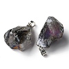 Rough Raw Electroplate Natural Crystal Quartz Pendants G-S282-15D-3