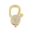Brass Micro Pave Clear Cubic Zirconia Lobster Claw Clasps KK-P299-05G-1