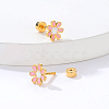 Real 18K Gold Plated 201 Stainless Steel Stud Earrings for Women TL9676-3-1