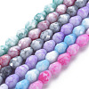 Opaque Baking Paint Glass Beads Strands EGLA-N006-007-1