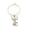 Cat Shape Alloy Enamel Wine Glass Charms AJEW-JO00221-4