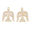 Brass Micro Pave Clear Cubic Zirconia Connector Charms CU-CBA7BFE-03B-G-1