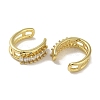 Rack Plating Brass Pave Clear Cubic Zirconia Oval Cuff Earrings for Women EJEW-P280-16G-2