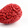 Carved Flower Cinnabar Beads CARL-Q004-53-3