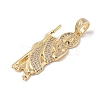 Brass Clear Cubic Zirconia Pendants KK-Z050-03G-03-2