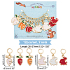 12Pcs 6 Style Alloy Enamel Rabbit & Carrot Charm Locking Stitch Markers HJEW-PH01669-2