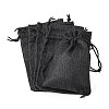 Polyester Imitation Burlap Packing Pouches Drawstring Bags ABAG-R005-14x10-09-1