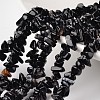 Nuggets Dyed & Heated Natural Black Agate Beads Strands G-M344-13-1