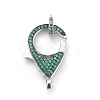 Brass Micro Pave Cubic Zirconia Lobster Claw Clasps ZIRC-F110-01D-2