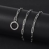 Non-Tarnish Unisex 304 Stainless Steel Paperclip Chain Necklaces NJEW-H215-04P-4