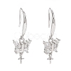 Rhodium Plated 925 Sterling Silver Earring Hooks STER-D035-33P-1