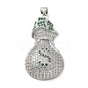 Brass Micro Pave Clear and Green Cubic Zirconia Pendants KK-H279-02P-1