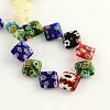 Rhombus Handmade Millefiori Glass Beads Strands X-LK-R004-16-2