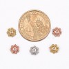 CZ Brass Micro Pave Cubic Zirconia Flower Bead Caps ZIRC-L003-8mm-01-2
