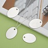 Tarnish Resistant 201 Stainless Steel Oval Stamping Blank Tag Pendants STAS-S031-04-5